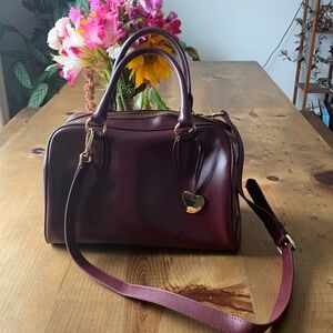 Cuore & Pelle Maroon Leather Satchel